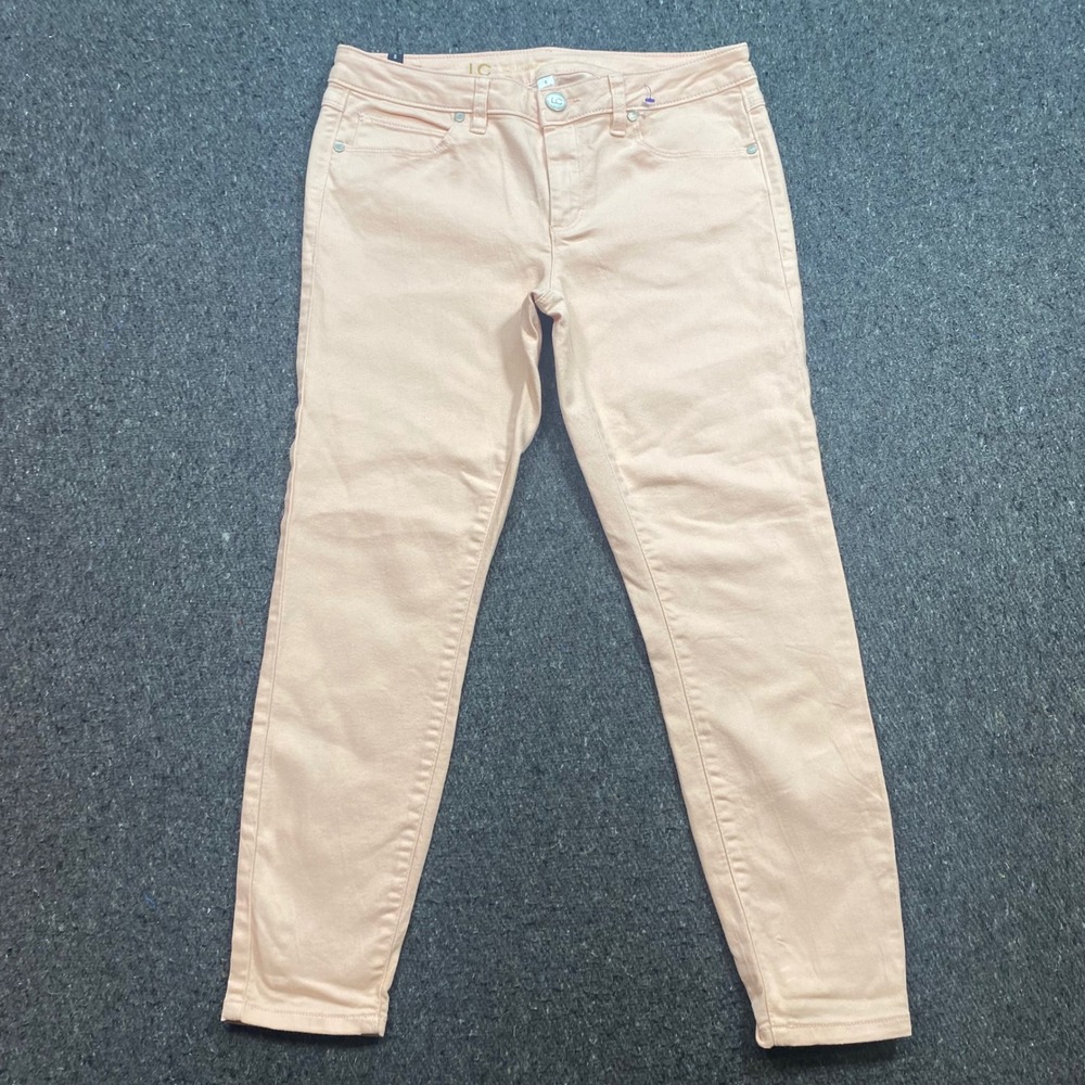 LC Lauren Conrad Skinny Jeans 8 Womens Pink Pastel Boho Mid Rise Tapered Leg